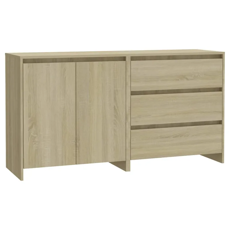Aparador - Mueble de almacenamiento de 2 piezas madera manufacturada color roble Sonoma es2154
