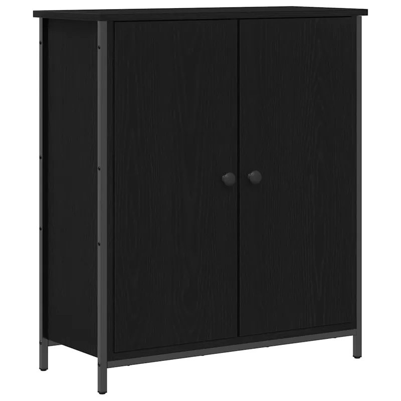 Aparador - Mueble de almacenamiento Roble Negro 70 x 30 x 80 cm Madera de ingeniería es5010