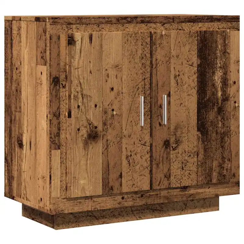 Aparador - Mueble de almacenamiento de madera contrachapada gris hormigón 80x40x75 cm es2847