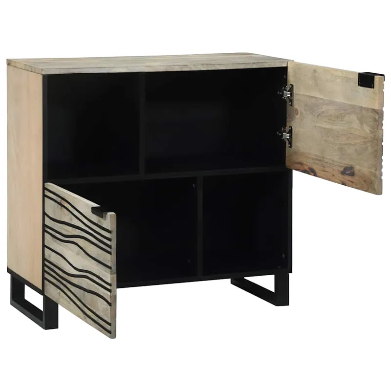 Aparador - Mueble de almacenamiento Blanco 80 x 33 x 75 cm madera maciza de mango es1663