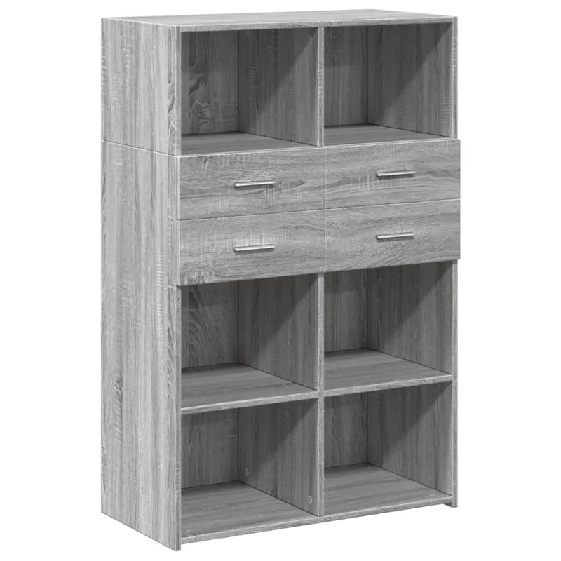 Aparador - Mueble de almacenamiento de madera de ingeniería blanco 80x42,5x124 cm es3209