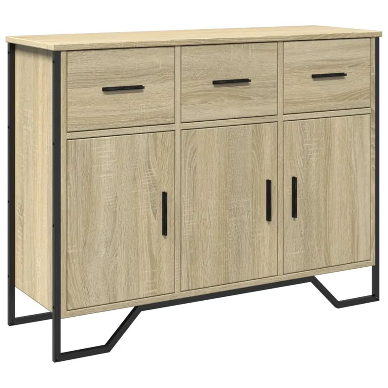 Aparador - Mueble de almacenamiento con cajón Roble Negro 97 x 32,5 x 74,5 cm es1800