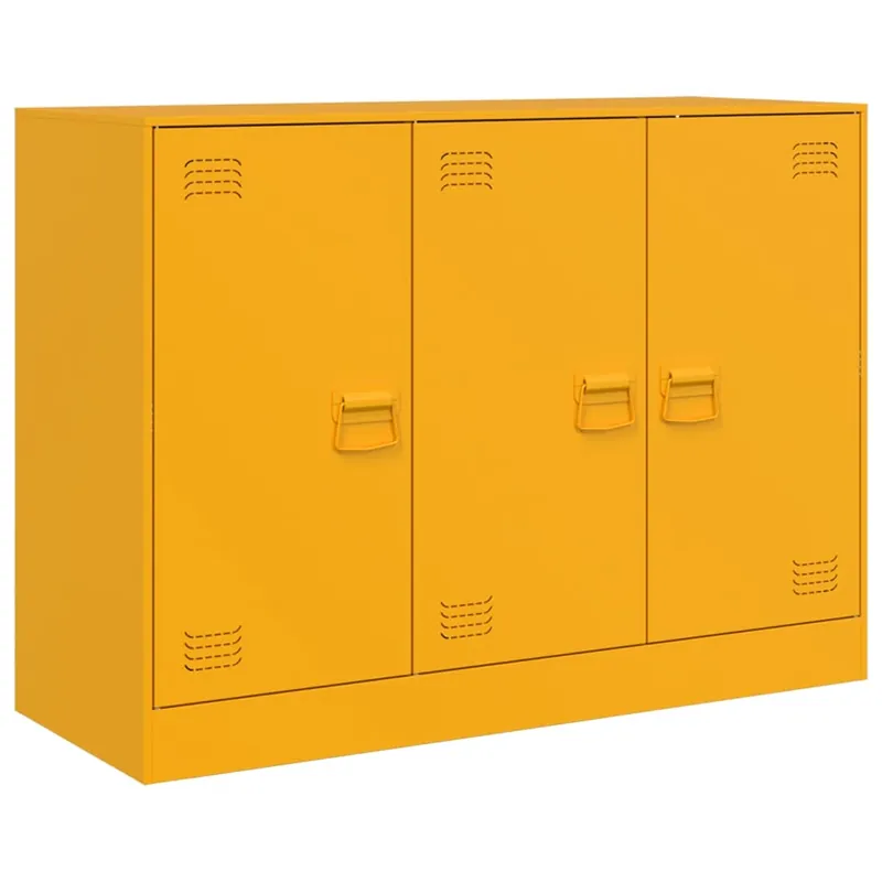 Aparador - Mueble de almacenamiento de acero negro 99x39x73 cm es2355