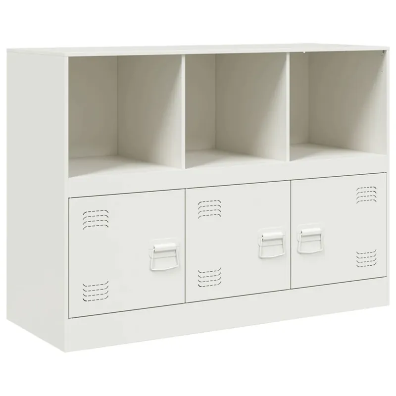 Aparador - Mueble de almacenamiento de acero blanco 99x39x73 cm es2234
