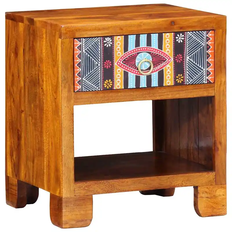Aparador - Mueble de almacenamiento Multicolor 40 x 35 x 45 cm madera maciza de acacia es4782