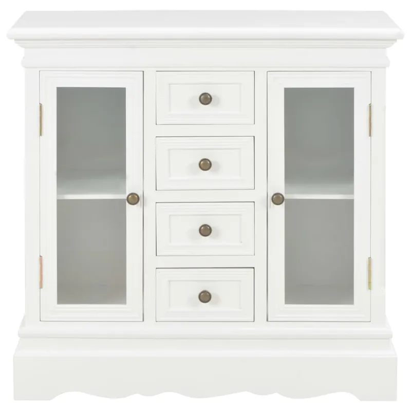 Aparador - Mueble de almacenamiento de madera maciza de pino blanco 70x28x70 cm es3950