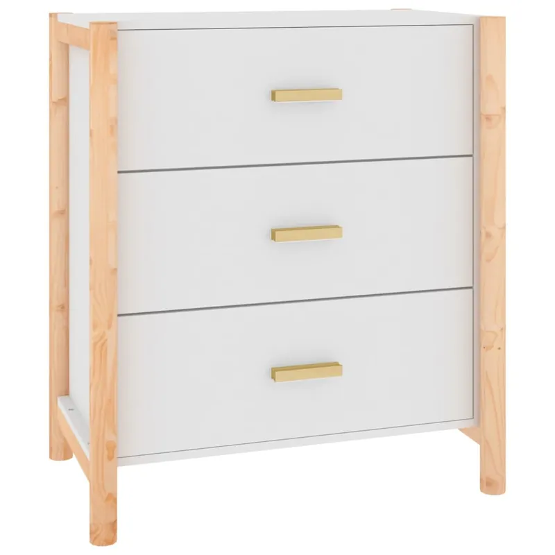 Aparador - Mueble de almacenamiento de madera contrachapada blanco 62x38x70 cm es2498
