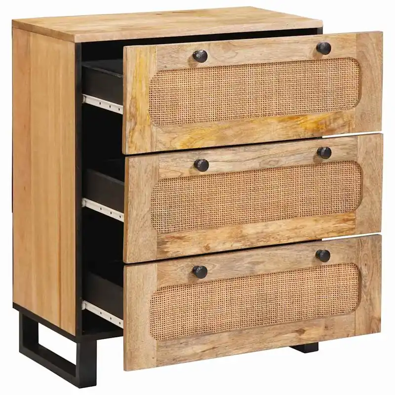 Aparador - Mueble de almacenamiento Marrón 60 x 33 x 75 cm Madera de mango maciza es4753
