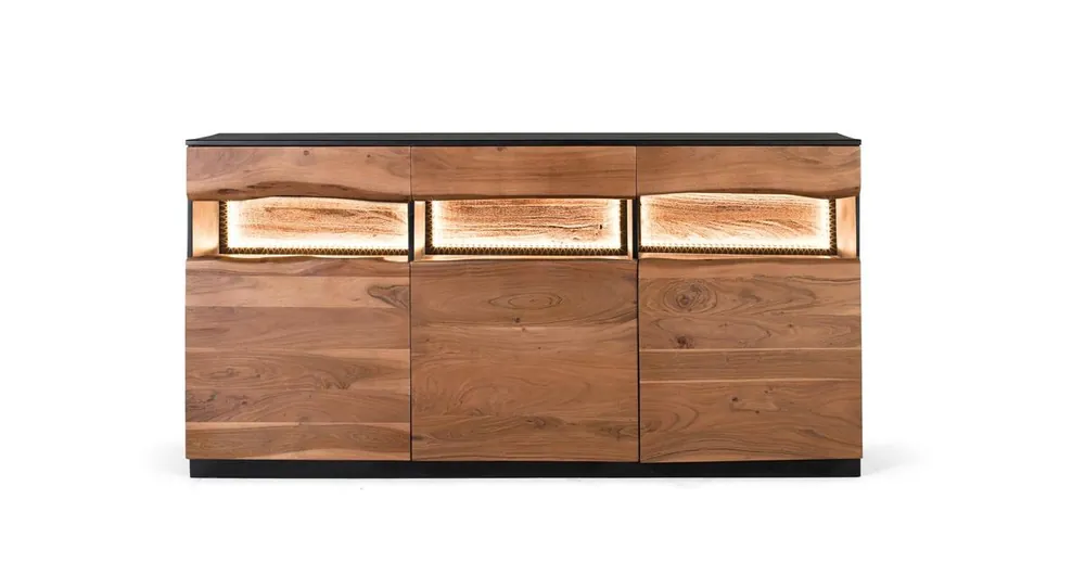 APARADOR - VAJILLERO Marrón/negro 93x40x180 cm - Giner y Colomer