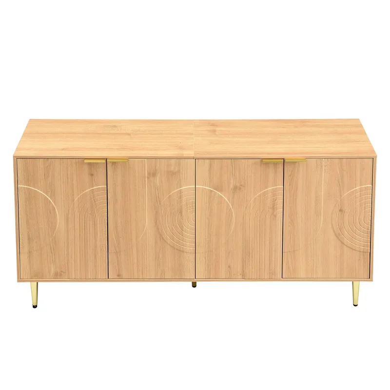 Aparador 140x40x72 cm - Moderno y simple con amplio almacenamiento - Natural