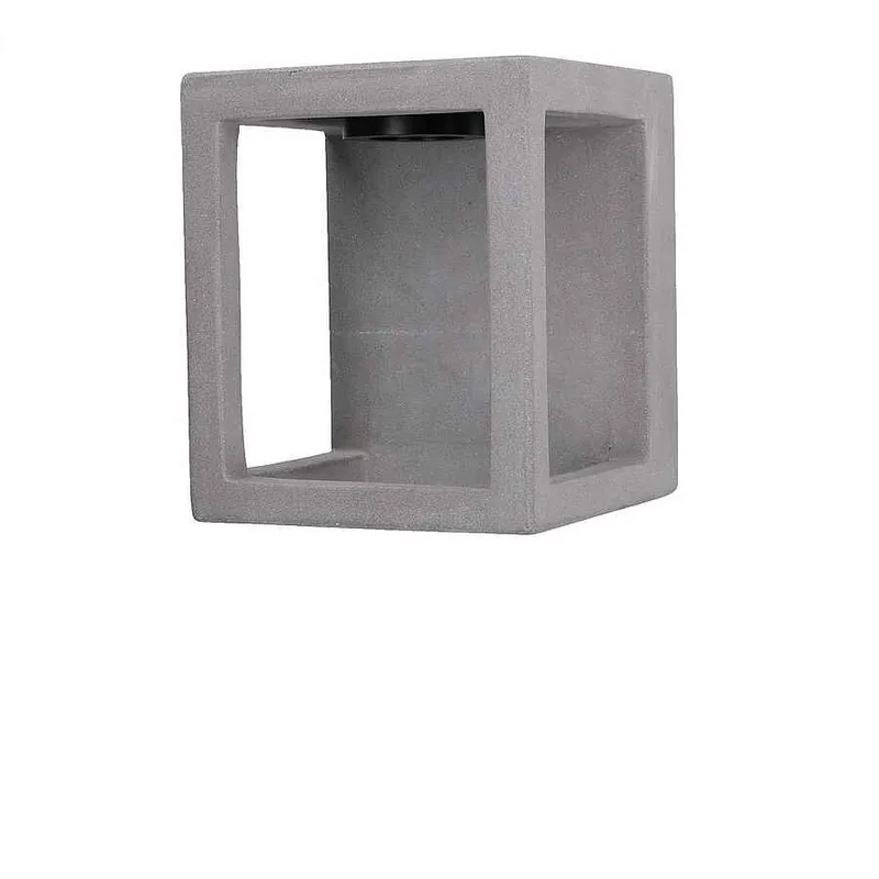 aplique de exterior cemento color gris serie box 17cm - Decoración