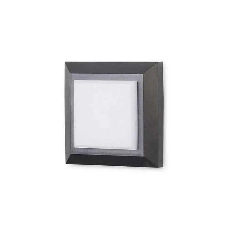 aplique de exterior policarbonato color negro serie grove 12.5cm - Decoración