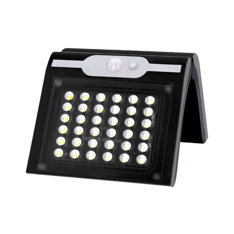 Aplique de Pared EDM 31847 Negro 2 W 220 lm Sensor de Movimiento Solar (6500 K) - Decoración