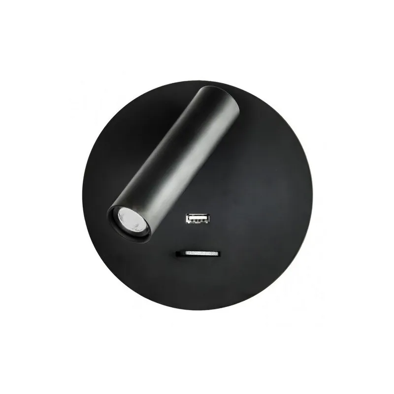 aplique de pared metal color negro serie giotto 14cm - Decoración