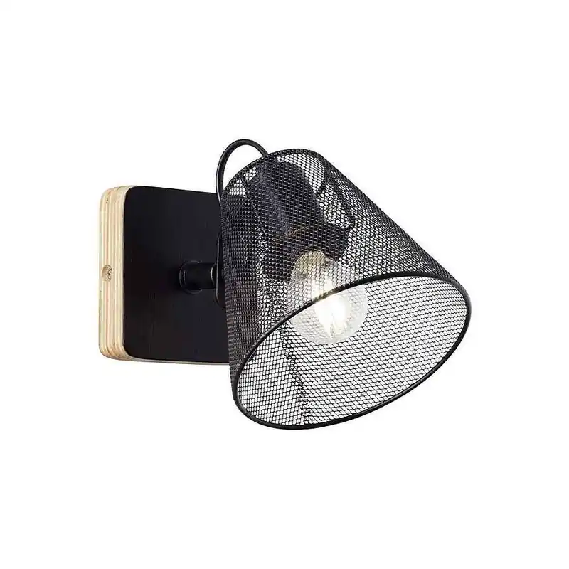aplique de pared metal color negro serie utrech 17cm - Decoración