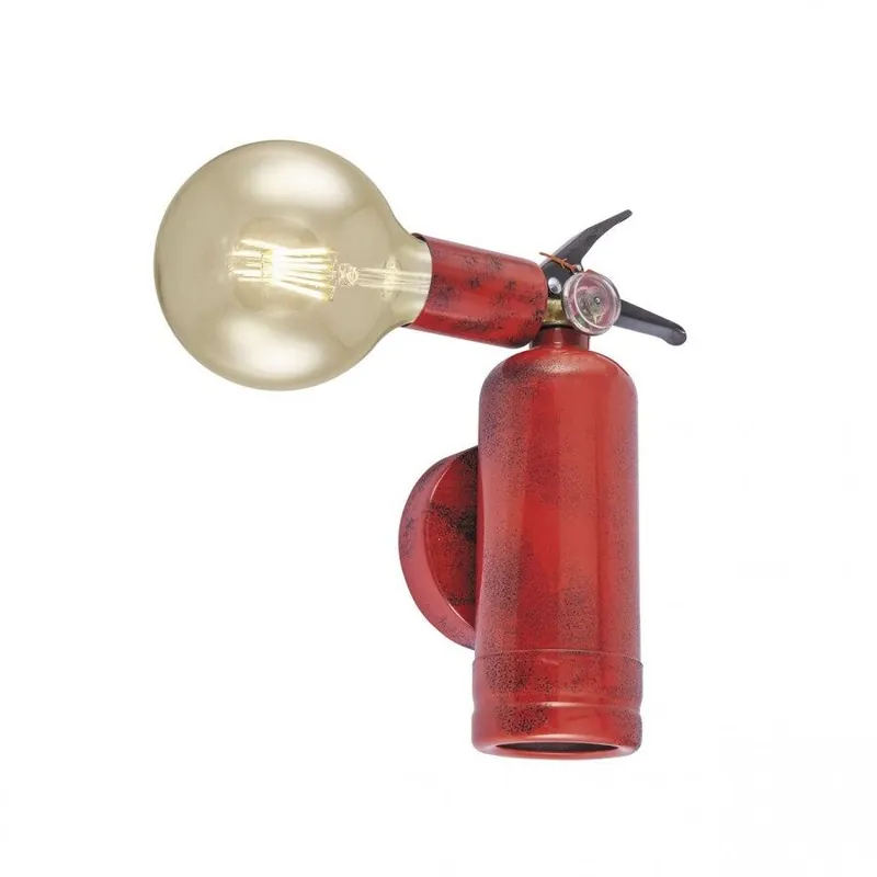 aplique pared metal color rojo serie dylan 16cm - Decoración