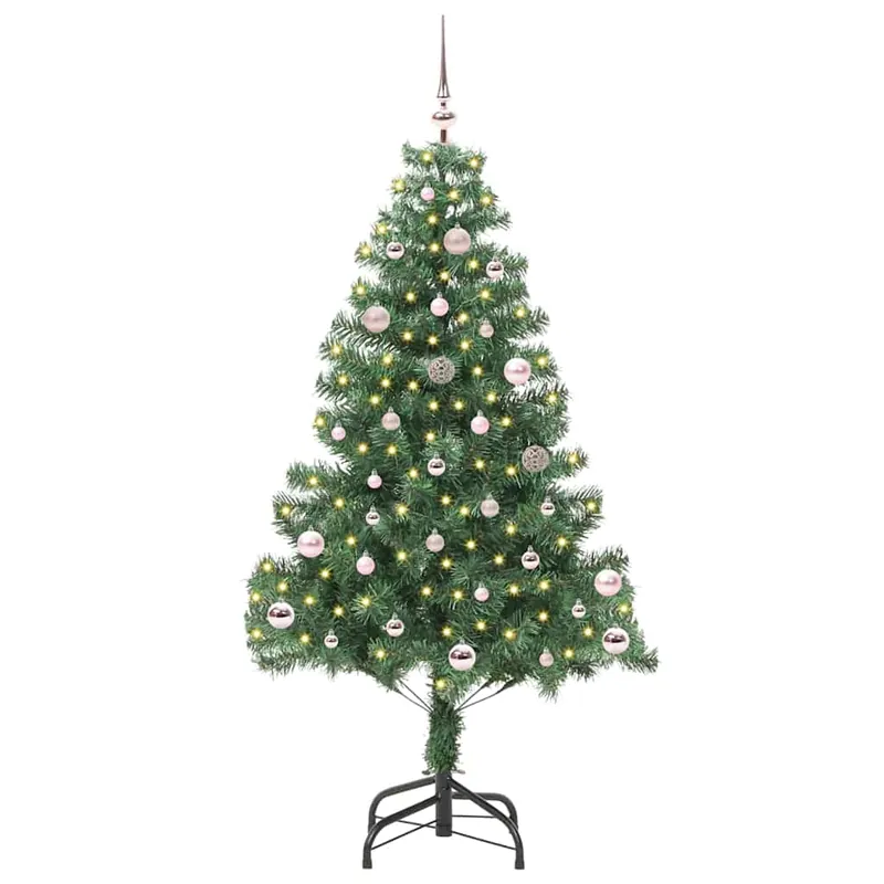Árbol de Navidad con 150 LED con soporte Verde 150 cm PVC - Decoración