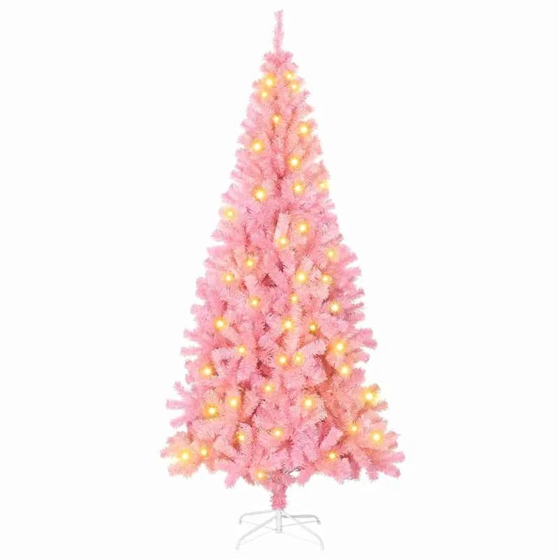 Árbol de Navidad con 300 LED con soporte Rosa 180 cm PVC - Decoración