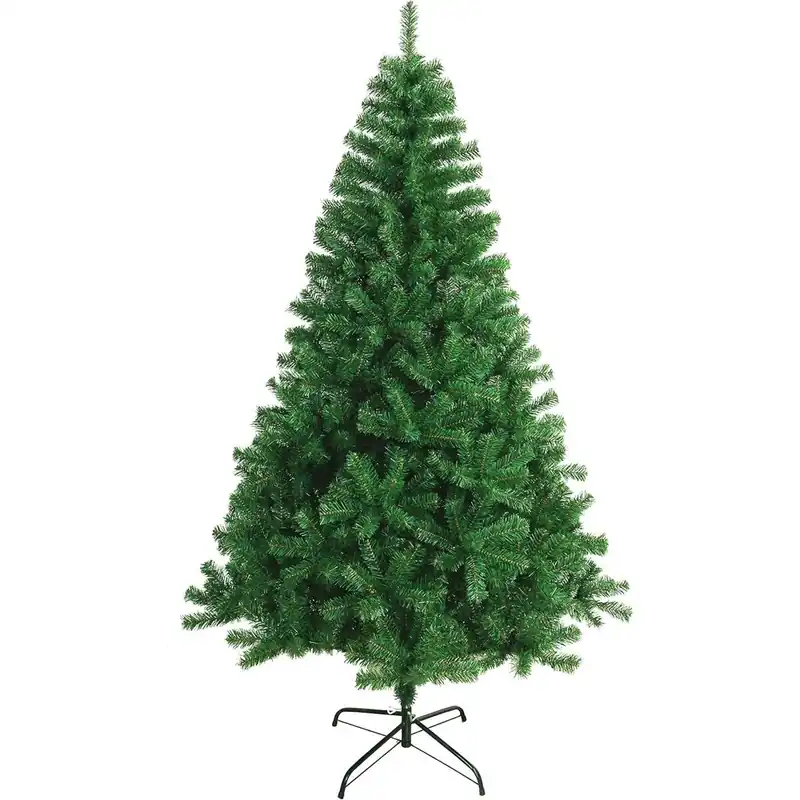 Árbol de Navidad 210cm Artificial Verde con Base Metálica Ideal para Decoración Navideña