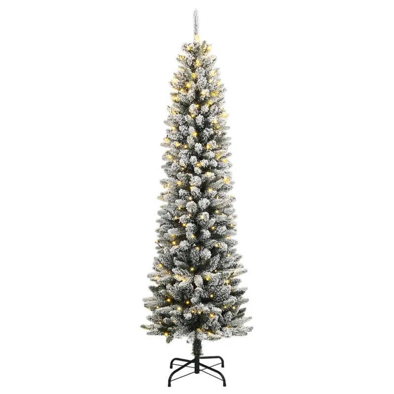 Árbol de Navidad artificial con 150 LEDs y nieve flocada 150 cm - Decoración