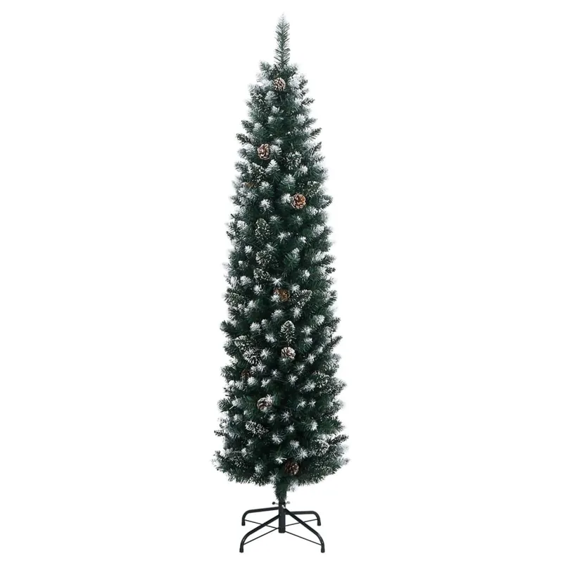 Árbol de Navidad artificial estrecho con 300 LEDs 180 cm - Decoración