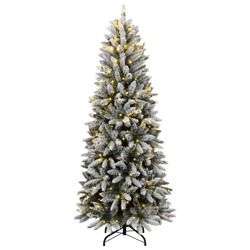 Árbol de Navidad artificial con 300 LED y nieve flocada 180 cm - Decoración