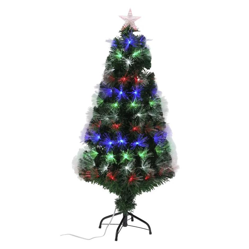 Well Home Árbol de Navidad de fibra óptica con 135 Luces LED Multicolor con estrella 58x58x120cm - Decoración