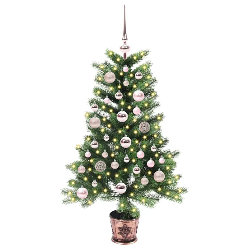 Árbol de Navidad - Árbol navideño con 150 LED con soporte Verde 90 cm PE