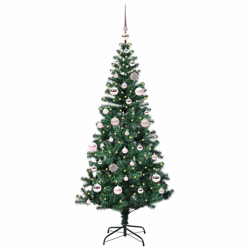 Árbol de Navidad - Árbol navideño Artificial Preiluminado Verde 150 cm