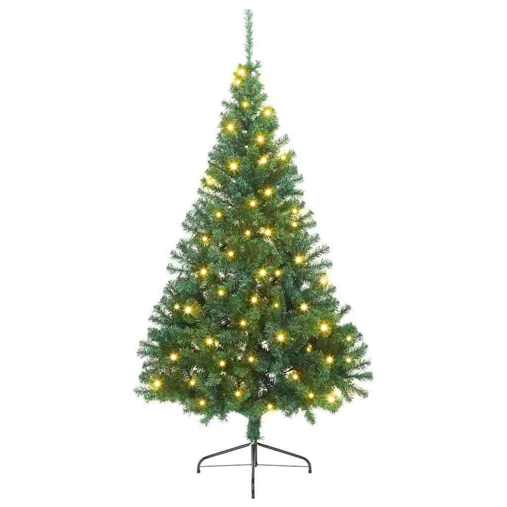 Árbol de Navidad - Árbol navideño Artificial Preiluminado Verde 210 cm PVC