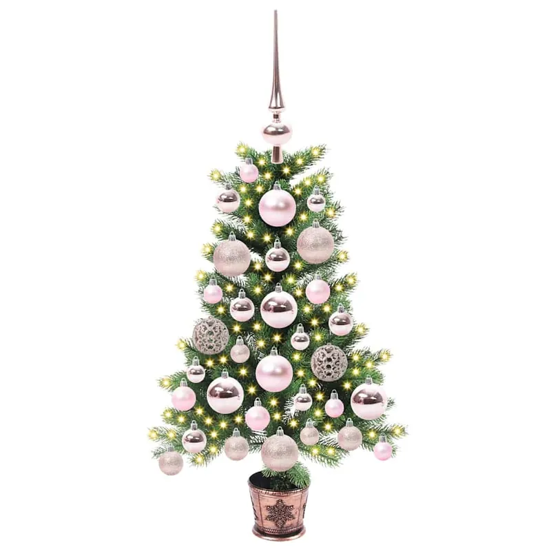 Árbol de Navidad - Árbol navideño con 150 LED con soporte Verde 65 cm PE