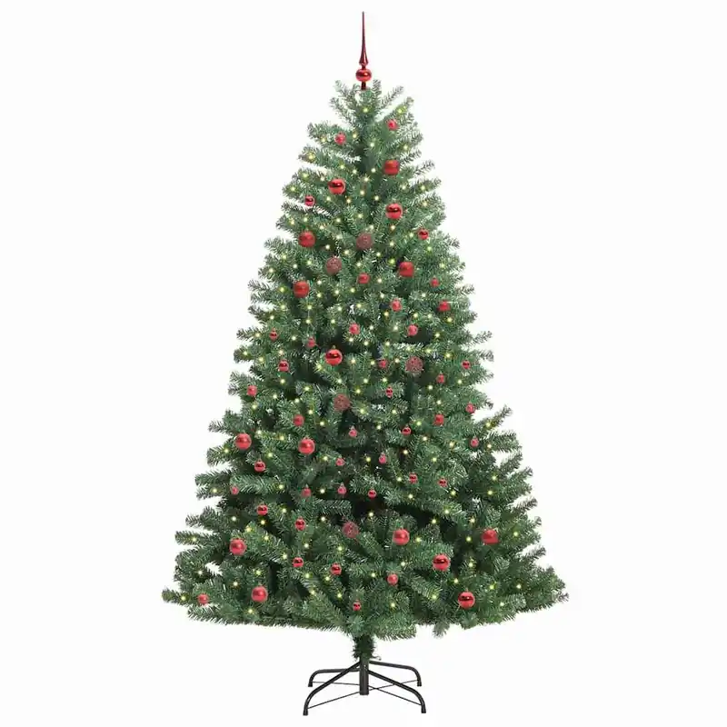 Árbol de Navidad - Árbol navideño artificial con ramas articuladas Verde 210 cm
