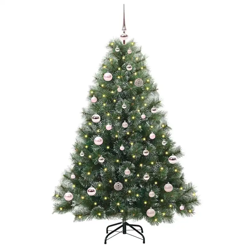 Árbol de Navidad - Árbol navideño artificial con 150 LED Verde 150 cm PE y PVC