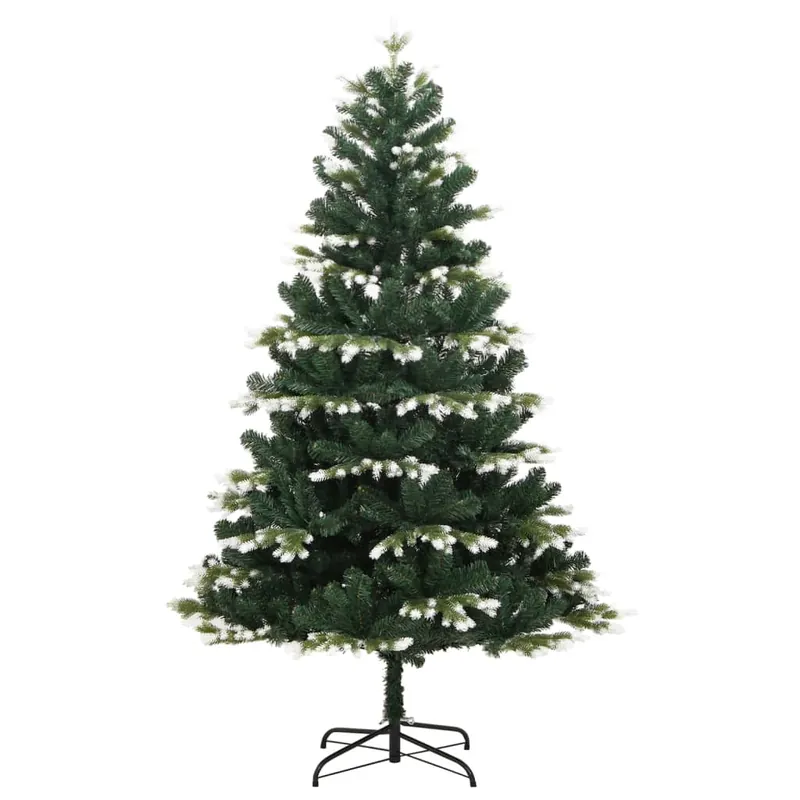 Árbol de Navidad - Árbol navideño artificial con bisagras y nieve flocada 210 cm