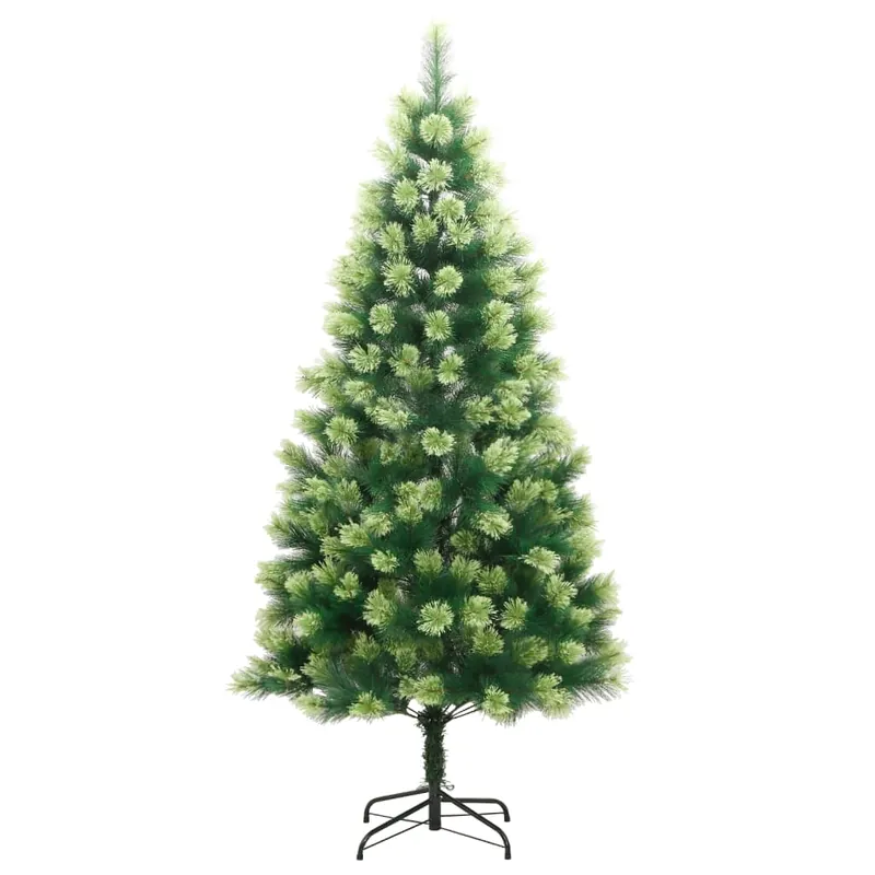 Árbol de Navidad - Árbol navideño artificial con bisagras y soporte 150 cm