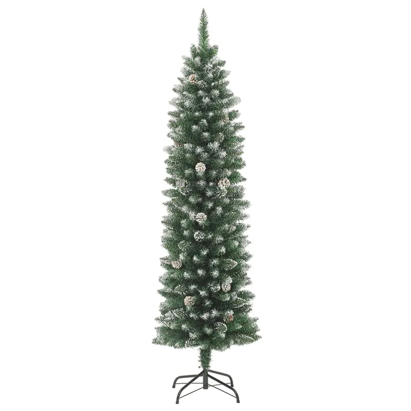 Árbol de Navidad - Árbol navideño artificial estrecho con soporte PVC 120 cm