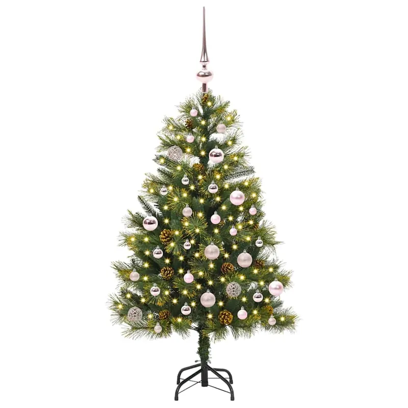 Árbol de Navidad - Árbol navideño artificial con ramas plegables y conos 150 cm