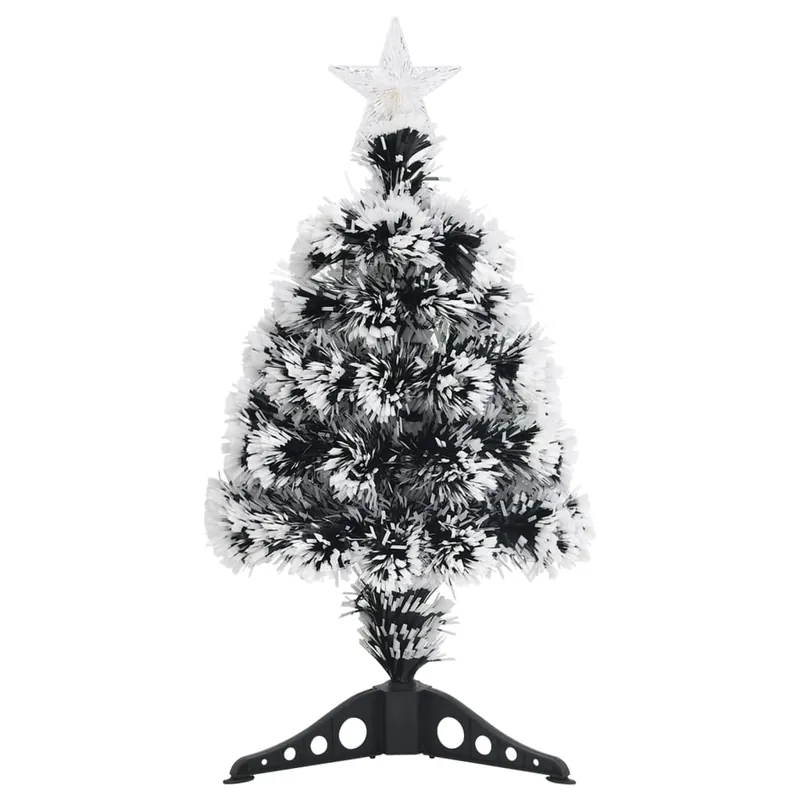 Árbol de Navidad - Árbol navideño con luces fibra óptica verde y blanco 64 cm