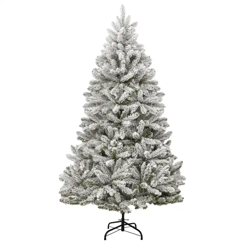 Árbol de Navidad - Árbol navideño artificial con bisagras y nieve flocada 180 cm