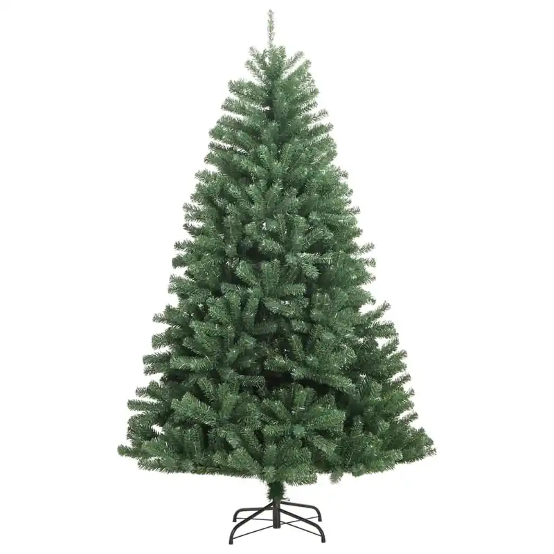 Árbol de Navidad - Árbol navideño artificial con bisagras y soporte verde 150 cm