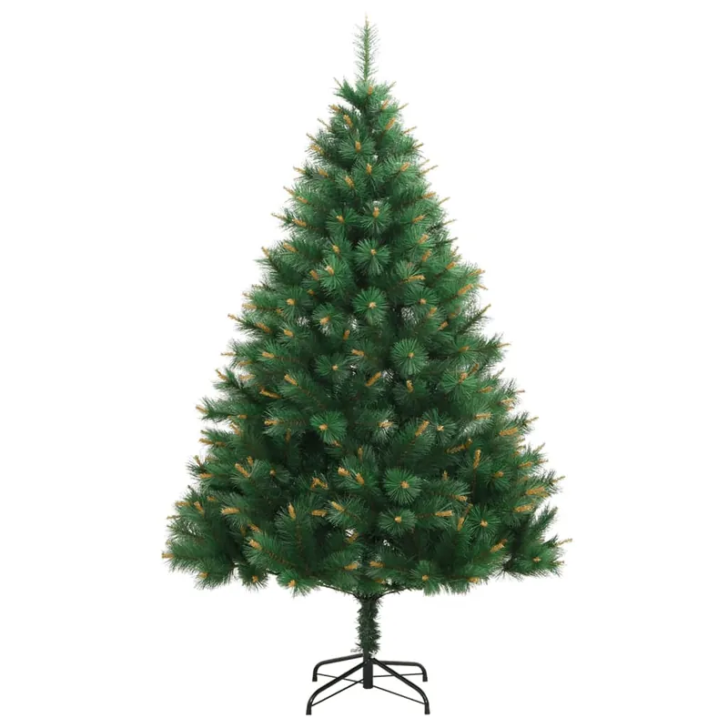 Árbol de Navidad - Árbol navideño artificial con bisagras y soporte 210 cm