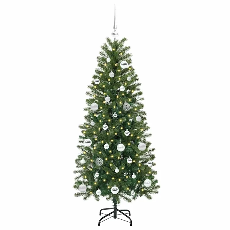 Árbol de Navidad - Árbol navideño artificial con 150 LED Verde 150 cm PE y PVC