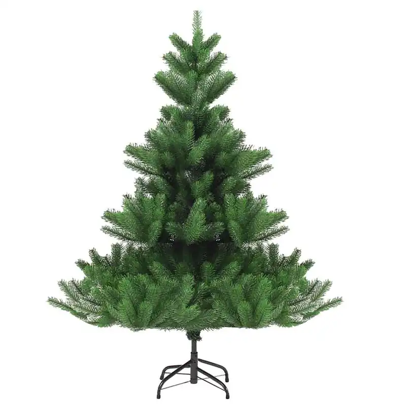 Árbol de Navidad - Árbol navideño abeto Nordmann con LEDs y bolas verde 150 cm