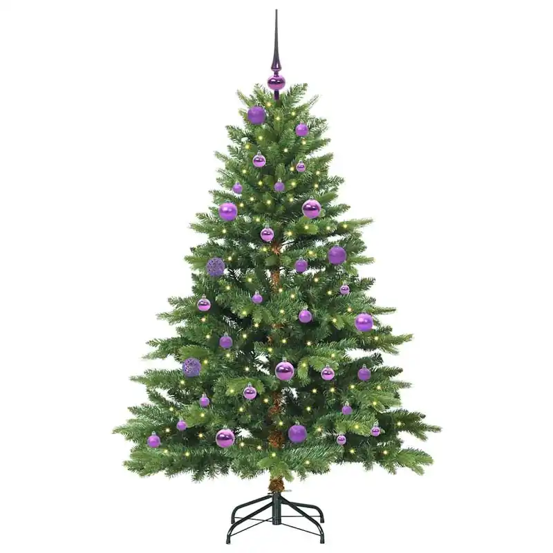 Árbol de Navidad - Árbol navideño artificial con 150 LED Verde 150 cm PE y PVC