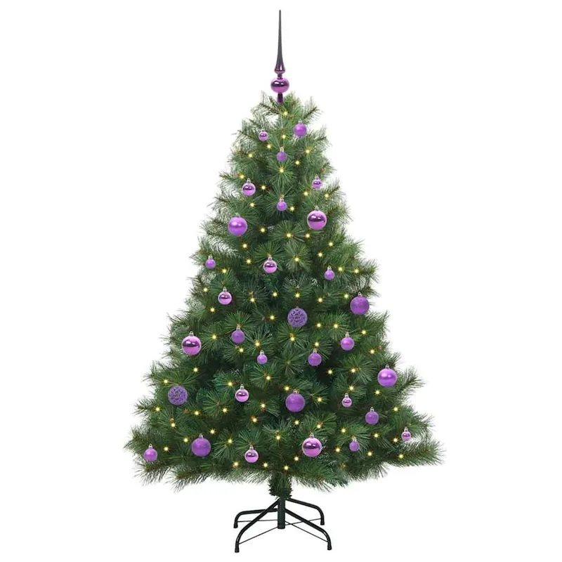 Árbol de Navidad - Árbol navideño artificial con 150 LED Verde 150 cm PE y PVC