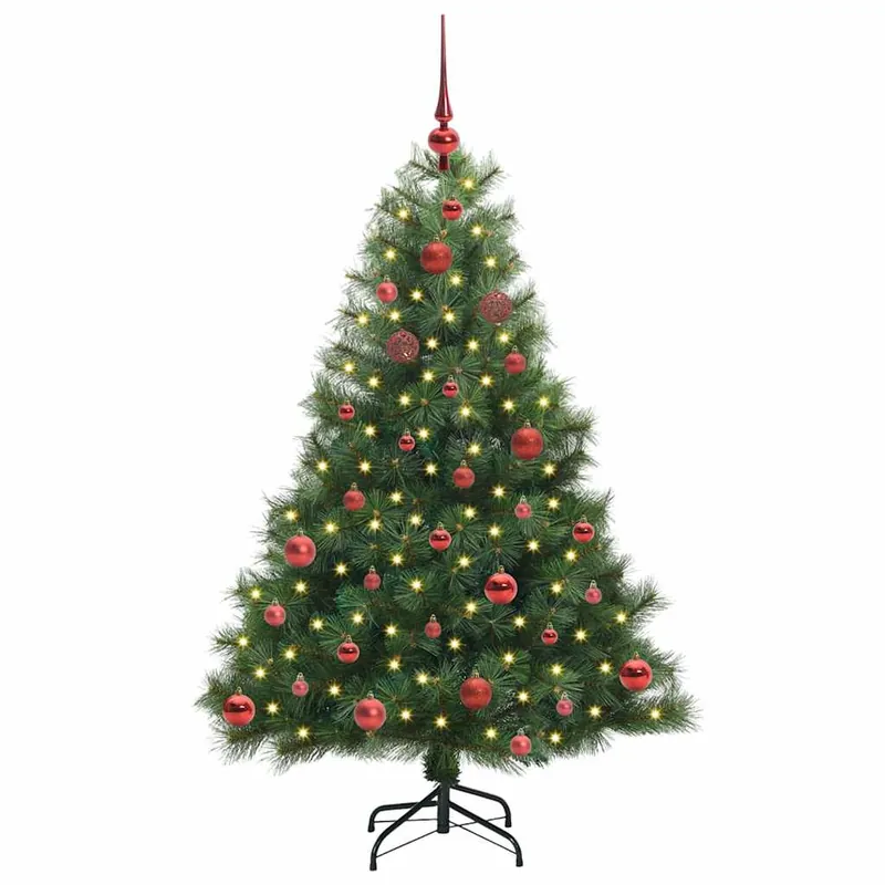 Árbol de Navidad - Árbol navideño artificial con 150 LED Verde 150 cm PE y PVC