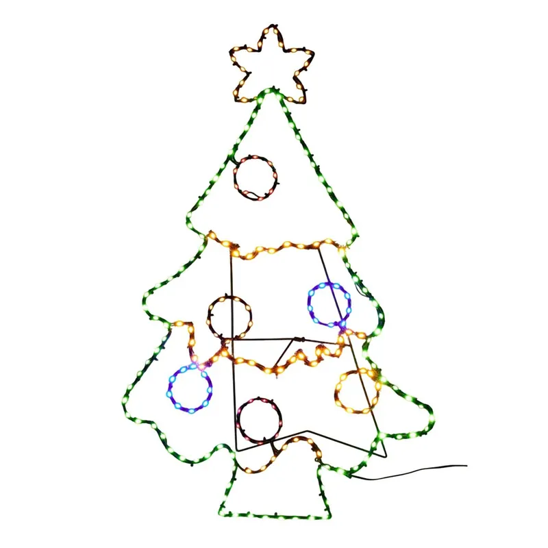 Well Home Árbol Navideño con 201 luces LED intermitentes con 4 colores y Temporizador 79,5x52cm - Decoración