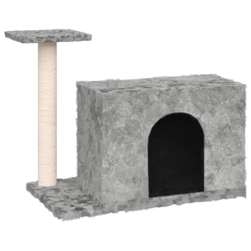 vidaXL Rascador para gatos con postes de sisal gris claro 51 cm - Jardín