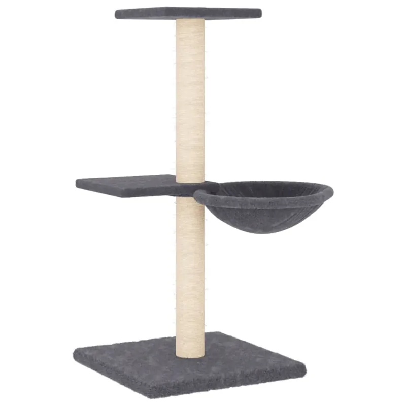 vidaXL Rascador para gatos con postes de sisal gris oscuro 72 cm - Jardín