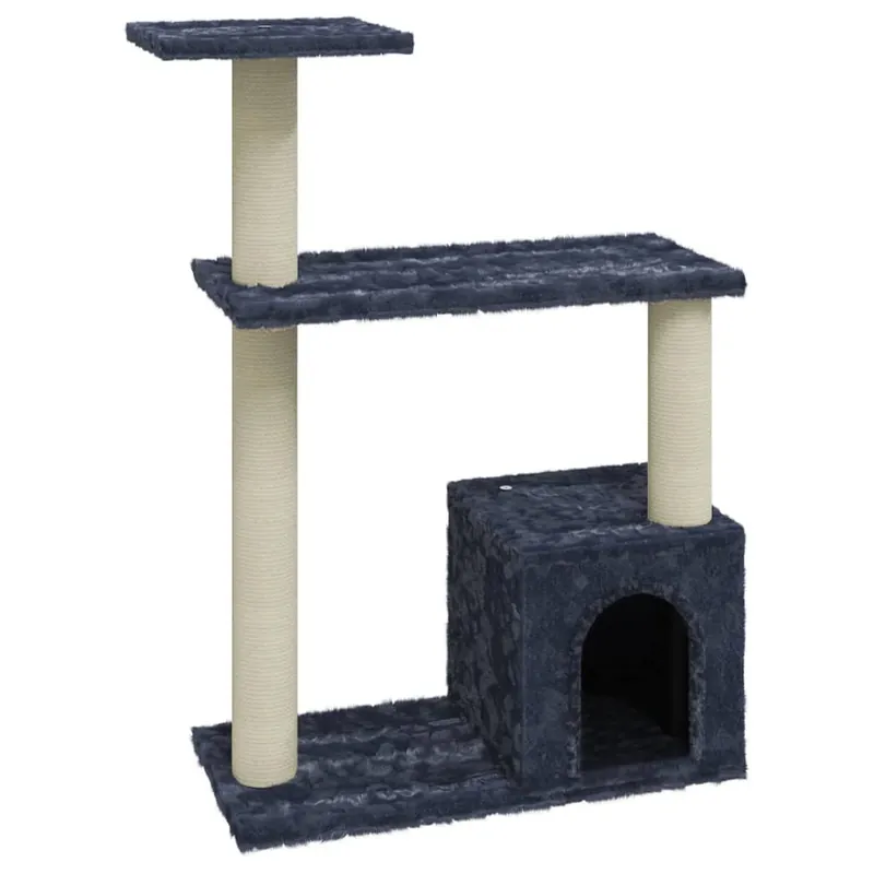 vidaXL Rascador para gatos con postes de sisal gris oscuro 70 cm - Jardín